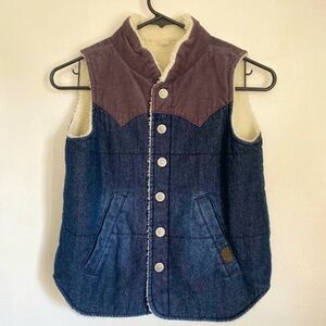 Jean corduroy and fleece vest kids size 6